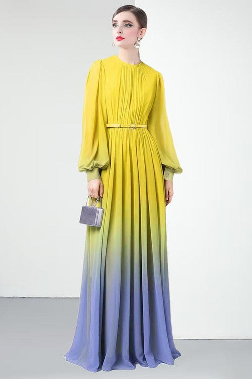Round neckline of fashion maxi dress