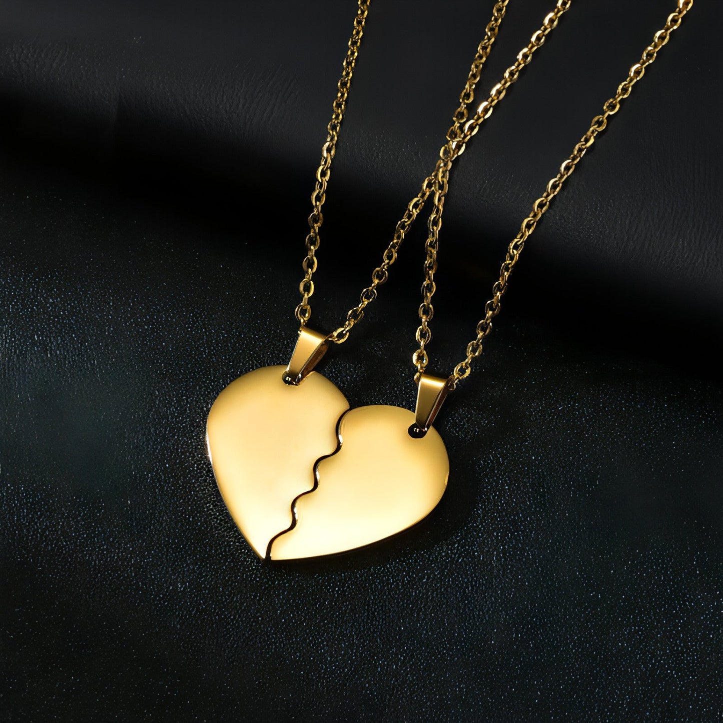 Romantic gift idea – gold and silver heart puzzle pendants