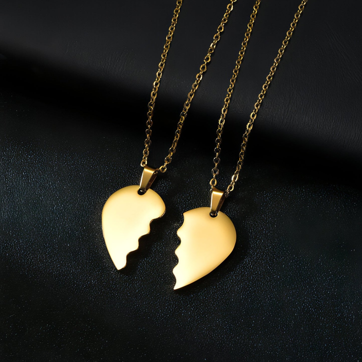 Two-piece half-heart necklace set – symbolic love jewelry