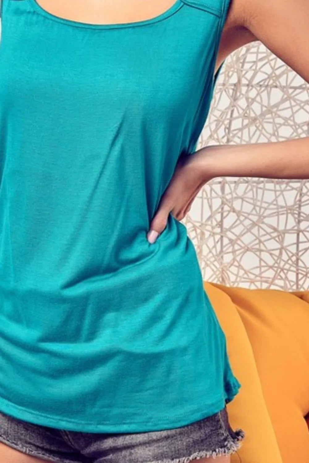 Model Wearing Black Cut-Out Knit Top – Casual Outfit Idea