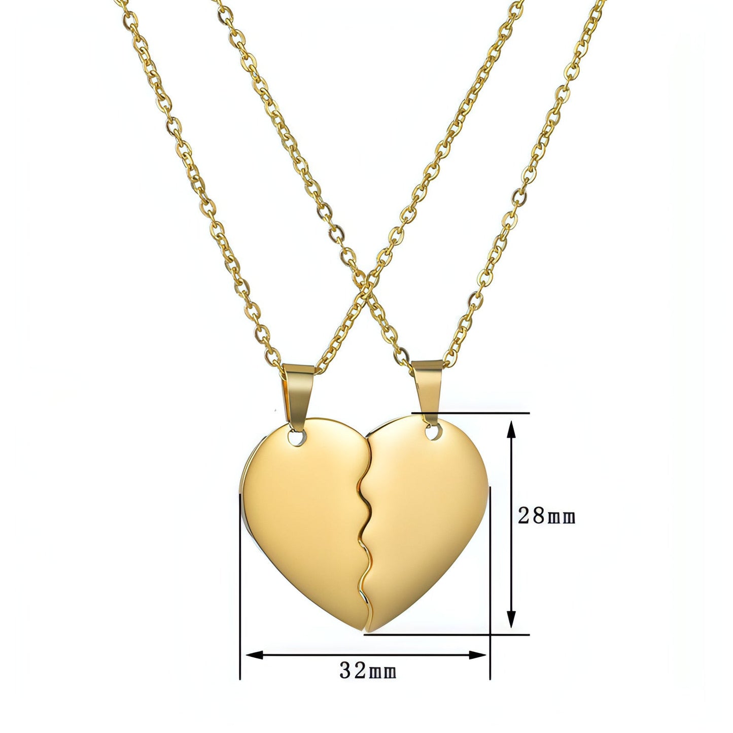 Stylish heart-shaped pendants for couples with chain detail