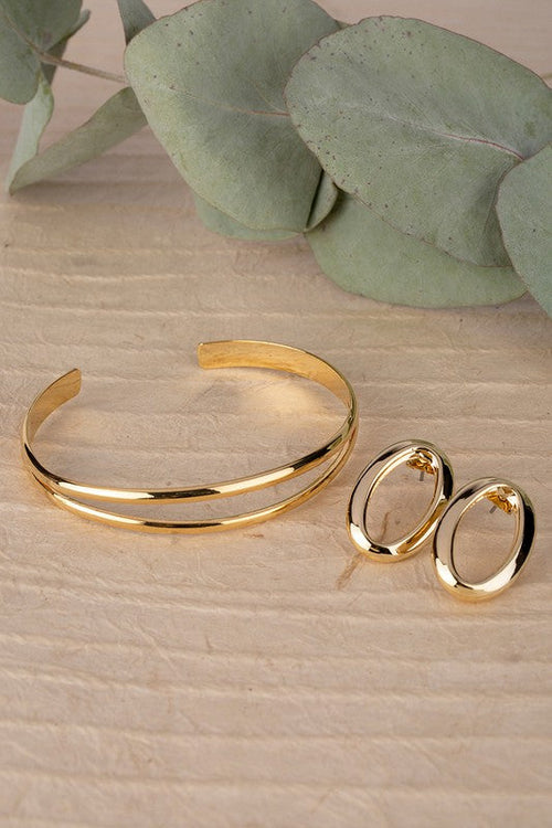 Elegant oval jewelry gift set