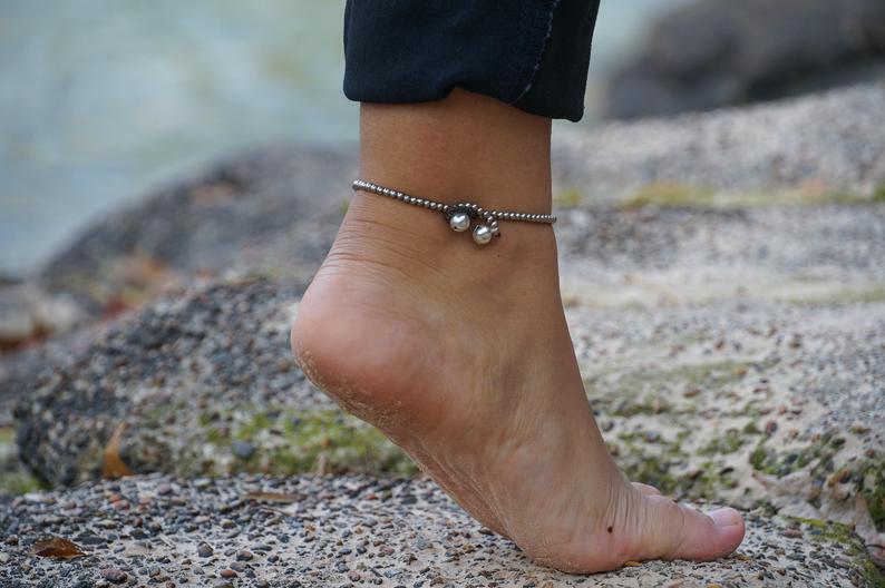 Festival-ready gypsy anklet with adjustable cotton cord