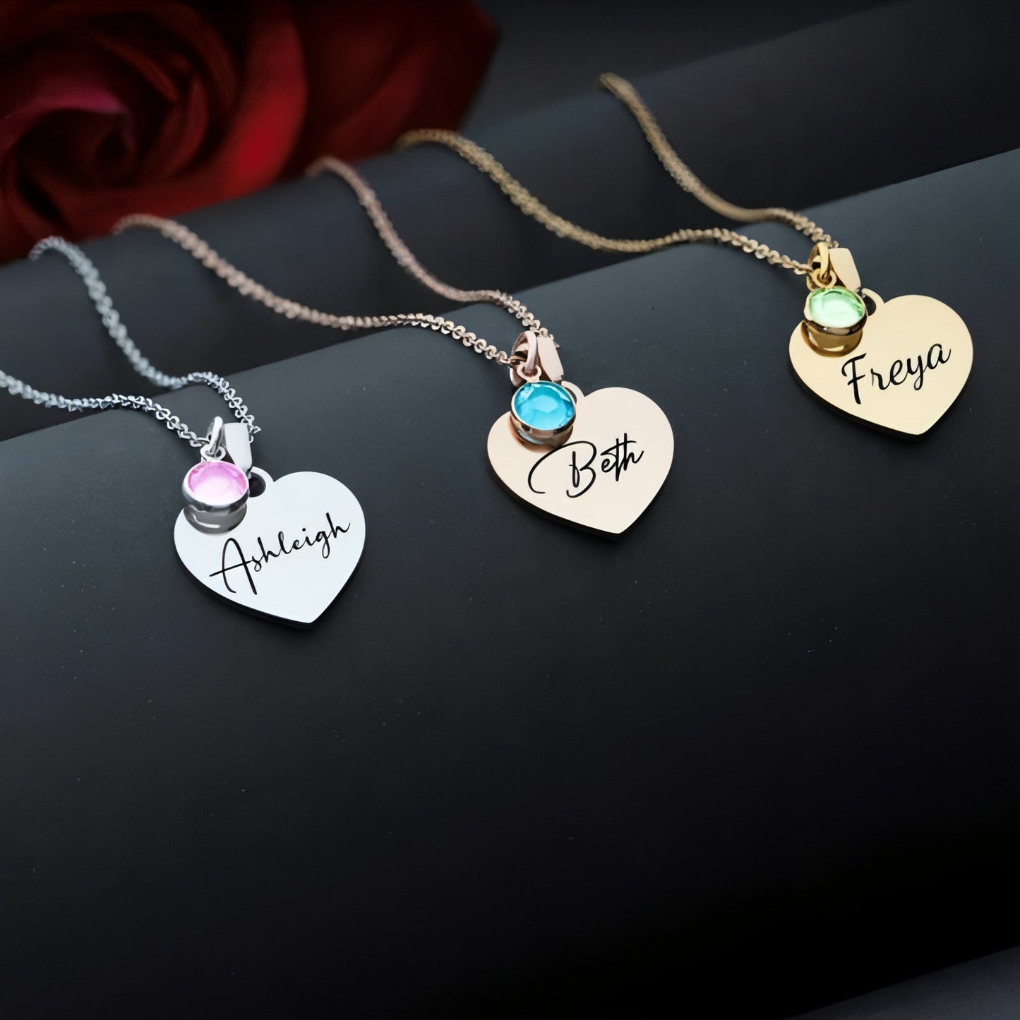 Personalized stainless steel necklace in three colors