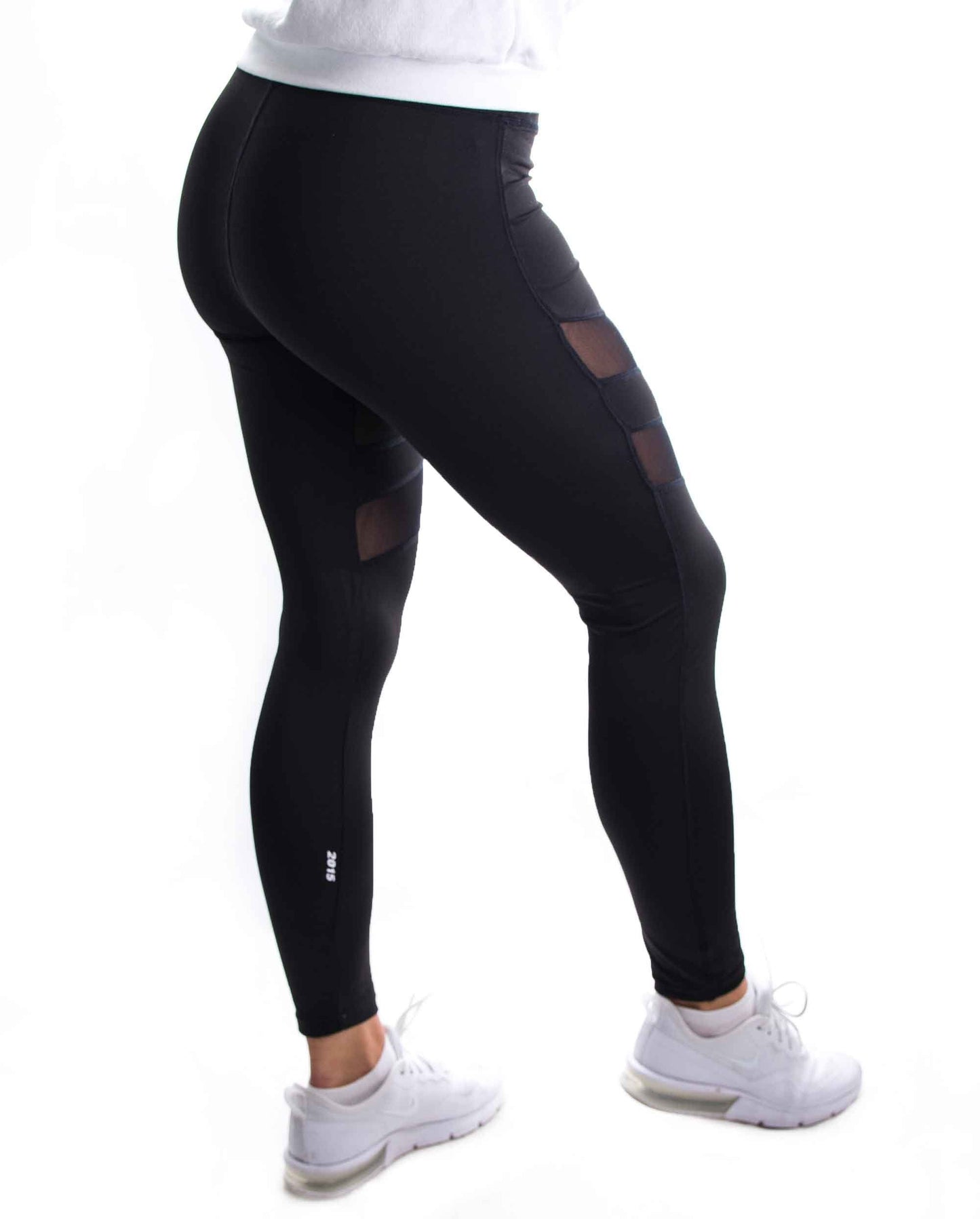 Model posing in sporty seamless leggings
