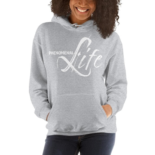 Phenomenal Life Hoodie Laid Flat with Hood Detail