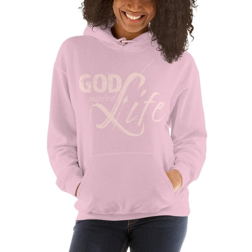 Women’s Hoodie – God Inspired Life Pullover Sweatshirt in Pink