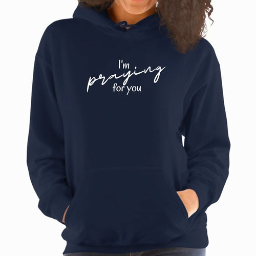 Faith-based women’s hoodie worn with jeans