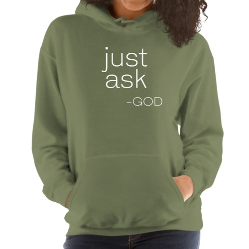 Close-up of inspirational text on hoodie front