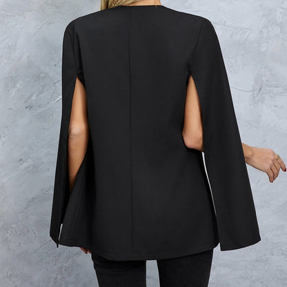 Stylish Fall Jacket with Slit Sleeves – Sleeveless Design