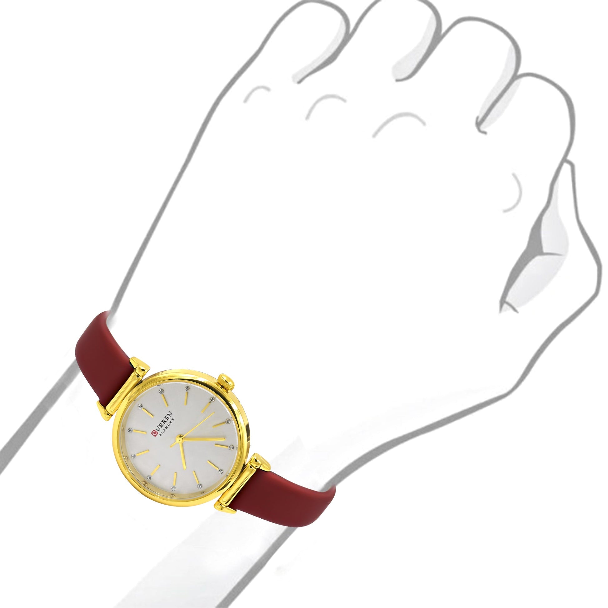 Curren women's watch shown with adjustable links