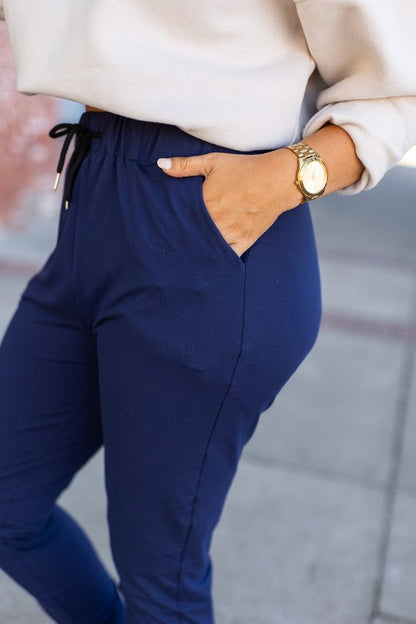 Side View of Lounger Leggings with Jogger Waistband