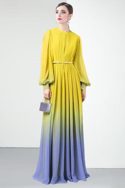 Round neckline of fashion maxi dress