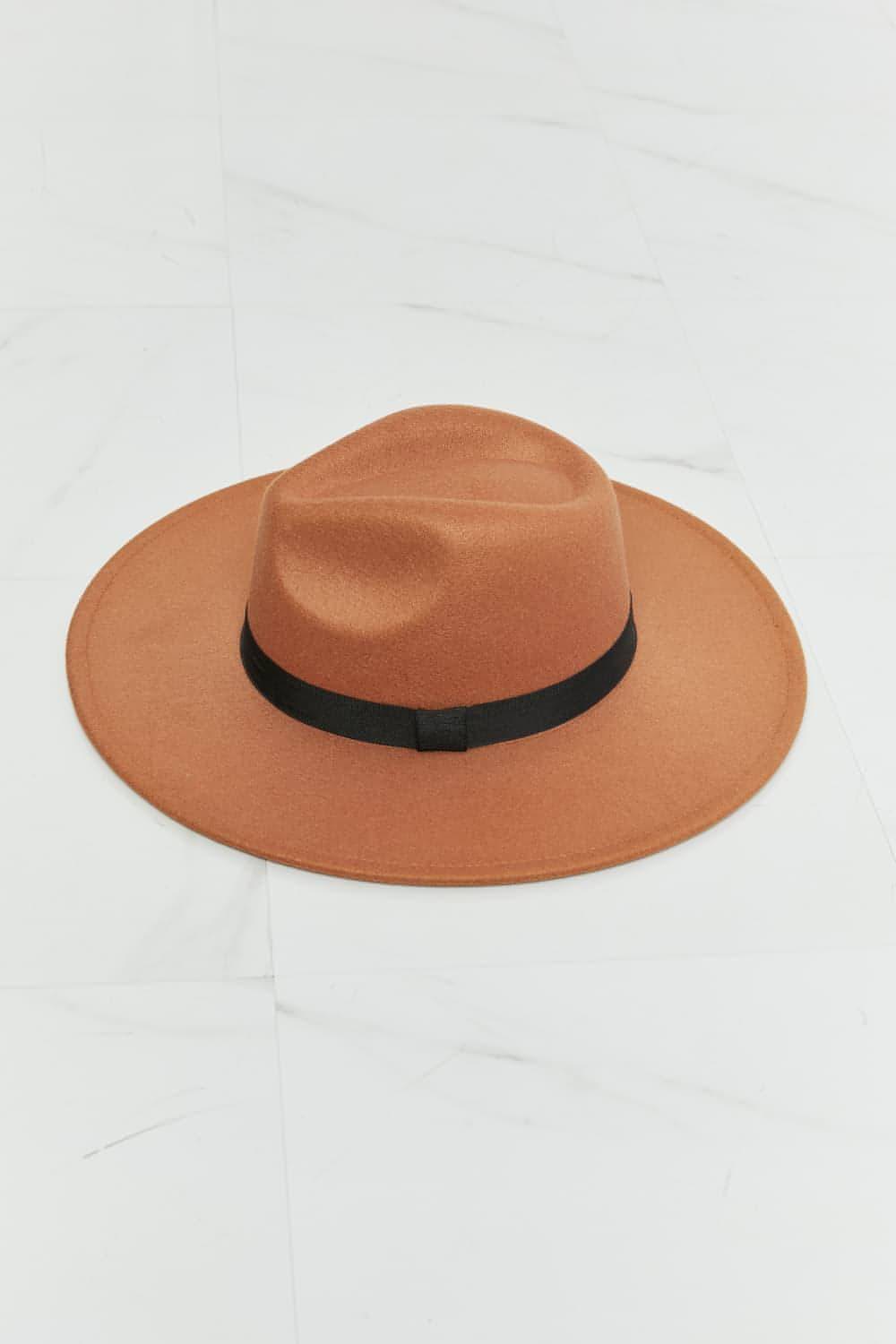 Close-up of inner strap for custom fit on fedora hat