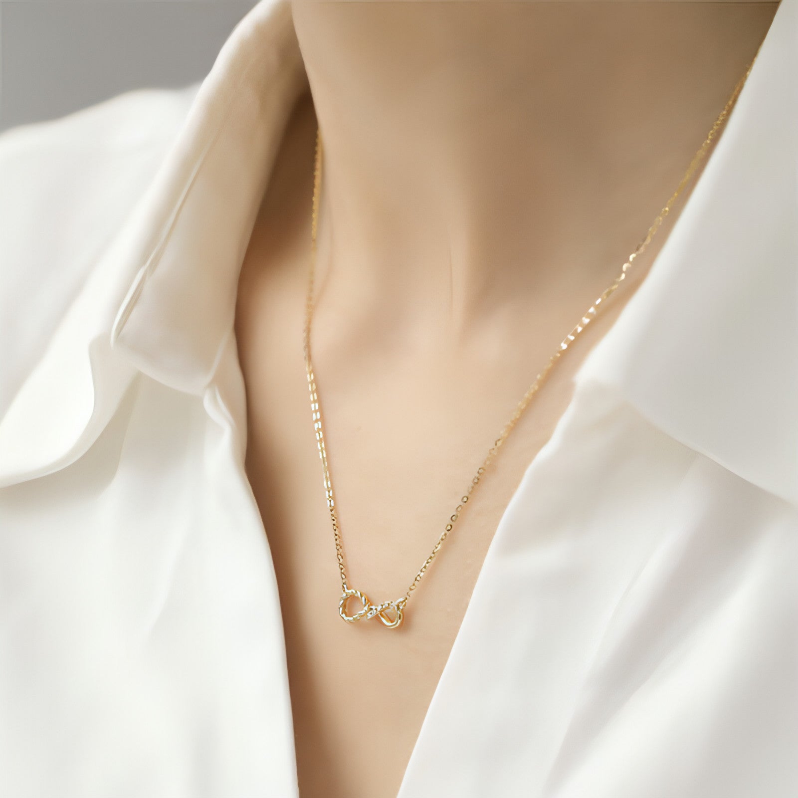 Luxury gold-inlaid octagonal necklace close-up