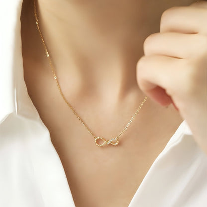 Dainty gold necklace with K gold and gemstone accents