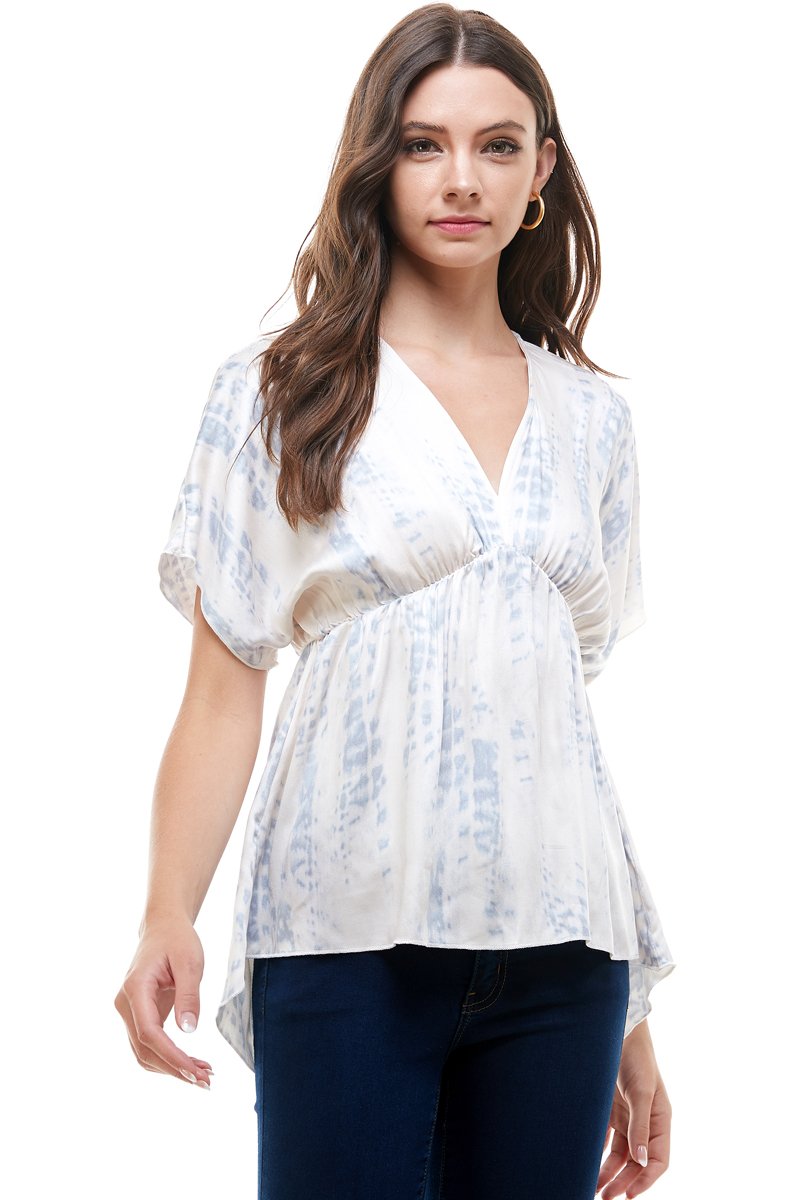 Side View of Relaxed Fit Tie-Dye Top