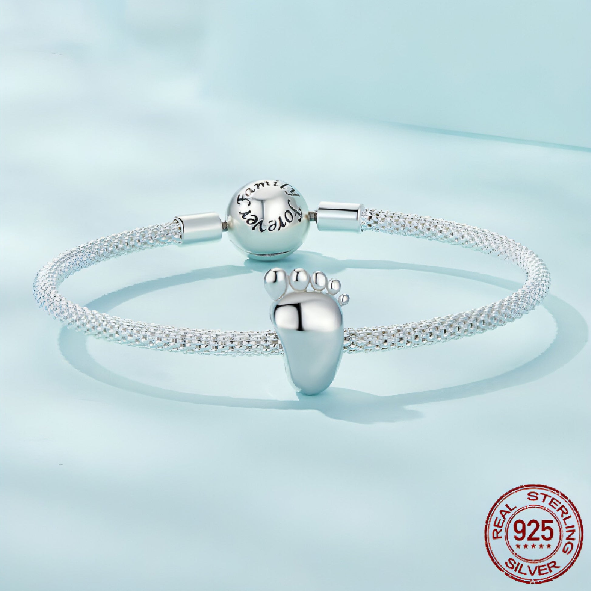 Elegant mom bracelet with custom baby charm
