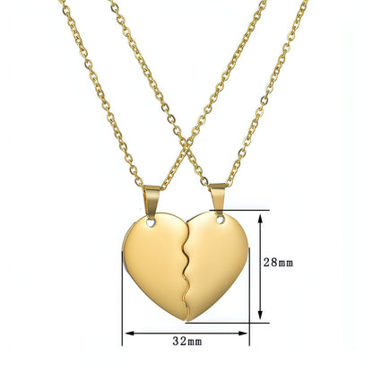 Stylish heart-shaped pendants for couples with chain detail