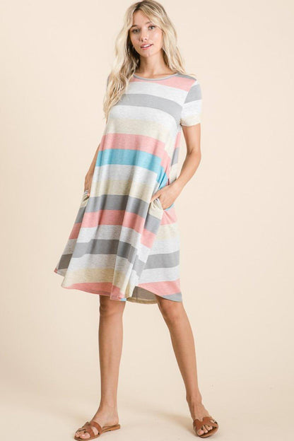 Striped Everyday Dress with Comfortable Fit