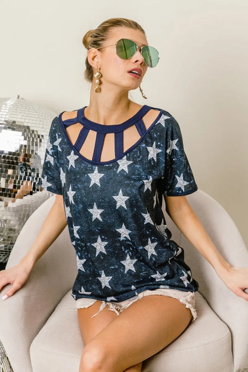 Model Wearing BiBi Vintage Top – Street Style