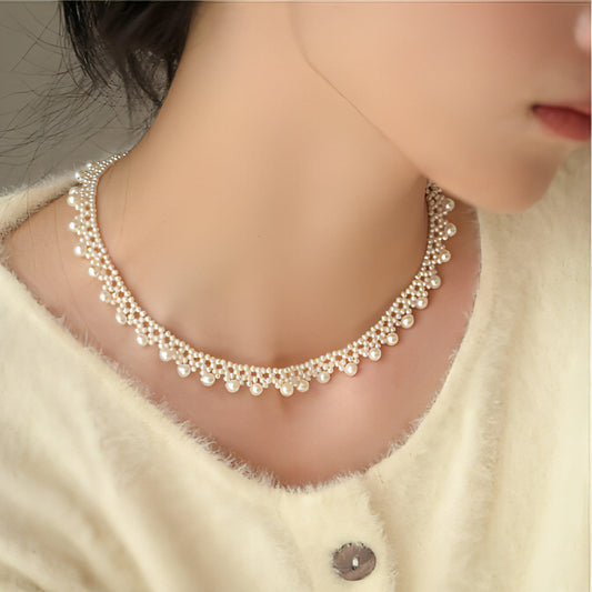 Multilayer freshwater pearl necklace with 18K gold adjustable chain