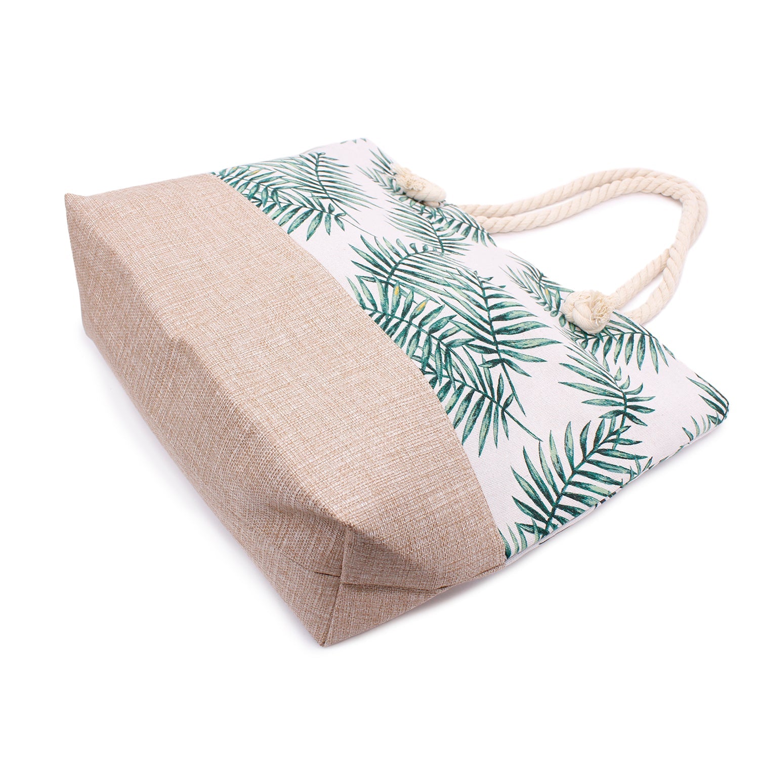 Elegant tropical bag with nautical rope handles