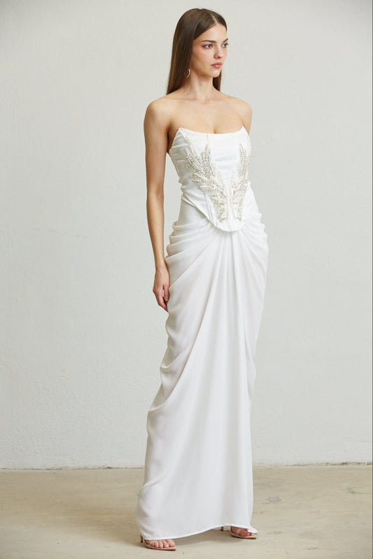 Model wearing the Georgina Dress