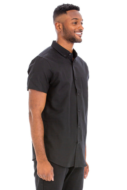 Lightweight button down shirt for men – casual short sleeve design