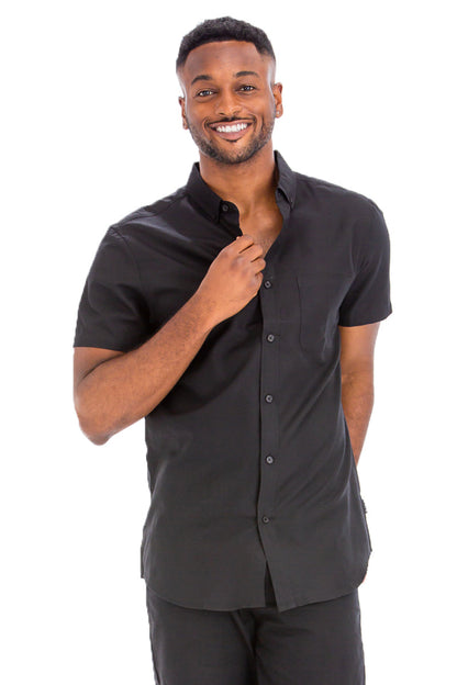Signature short sleeve button down shirt – front view