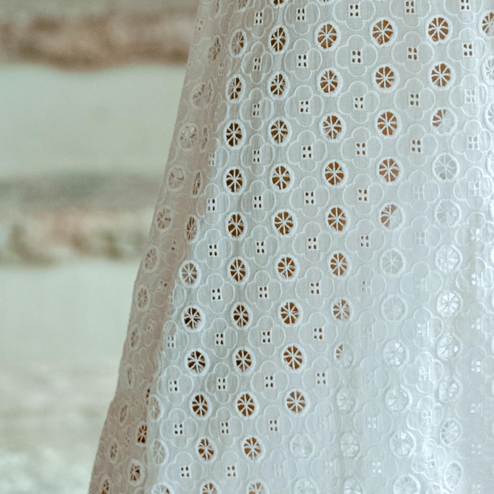 White embroidered cotton dress made in Bali