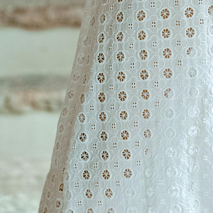 White embroidered cotton dress made in Bali