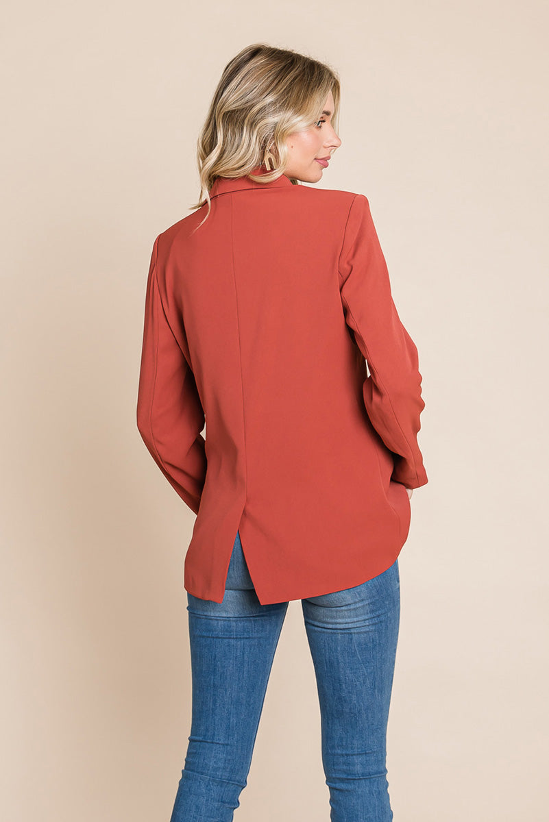 Wide Leg Satin Trousers Hanging on Wooden Hanger