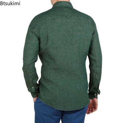 Back view of men's comfy summer shorts set with relaxed fit