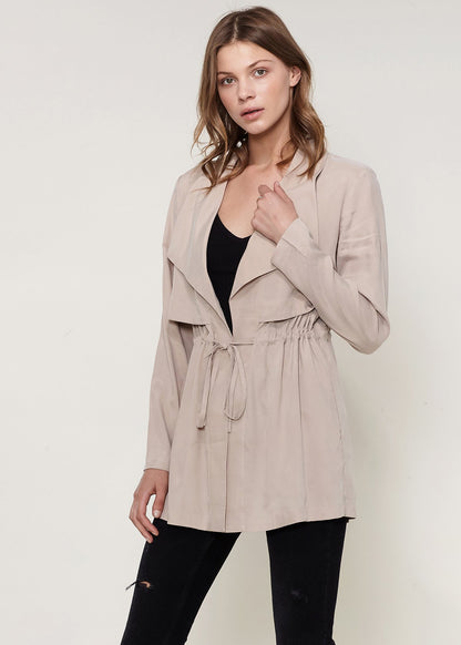 Lightweight Taupe Jacket in Cupro and Viscose