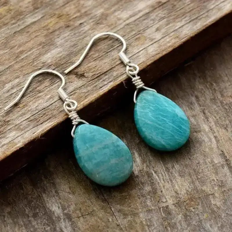 Elegant blue teardrop earrings for women