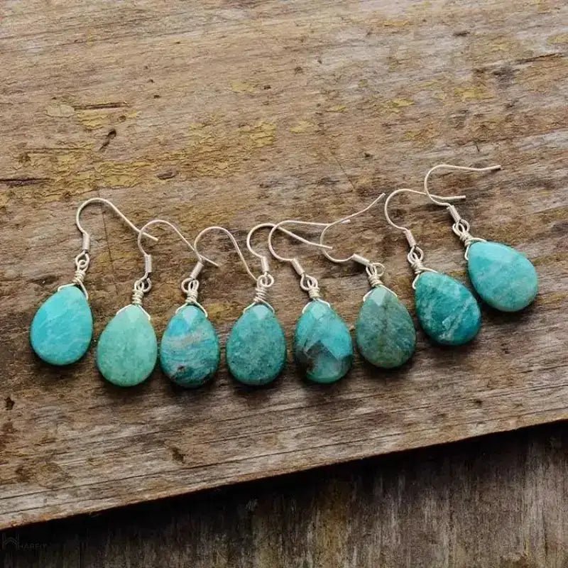Lightweight boho-style earrings with semi-precious stones