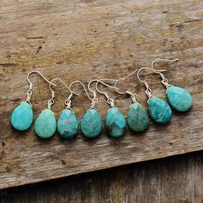Lightweight boho-style earrings with semi-precious stones