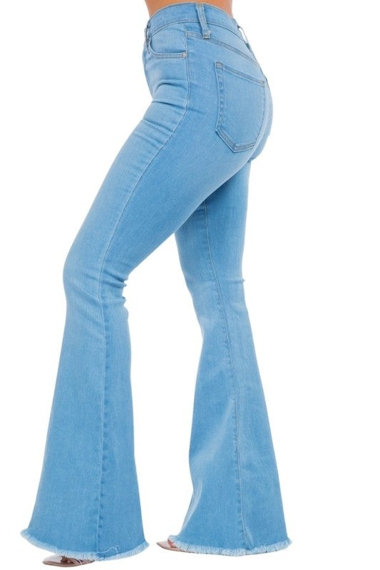 Side View of Bell Bottom Jeans with 34" Inseam