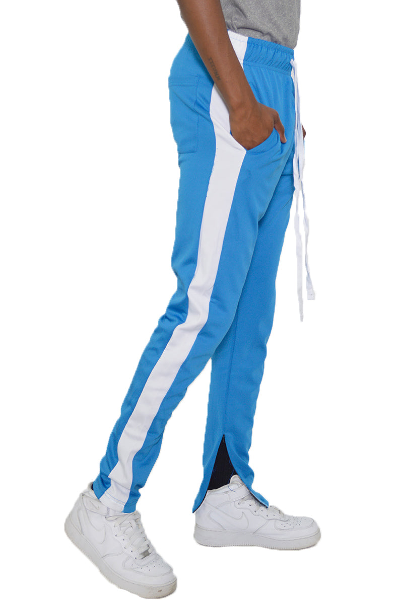 Slim fit track pants with stripe detail and zippered ankle