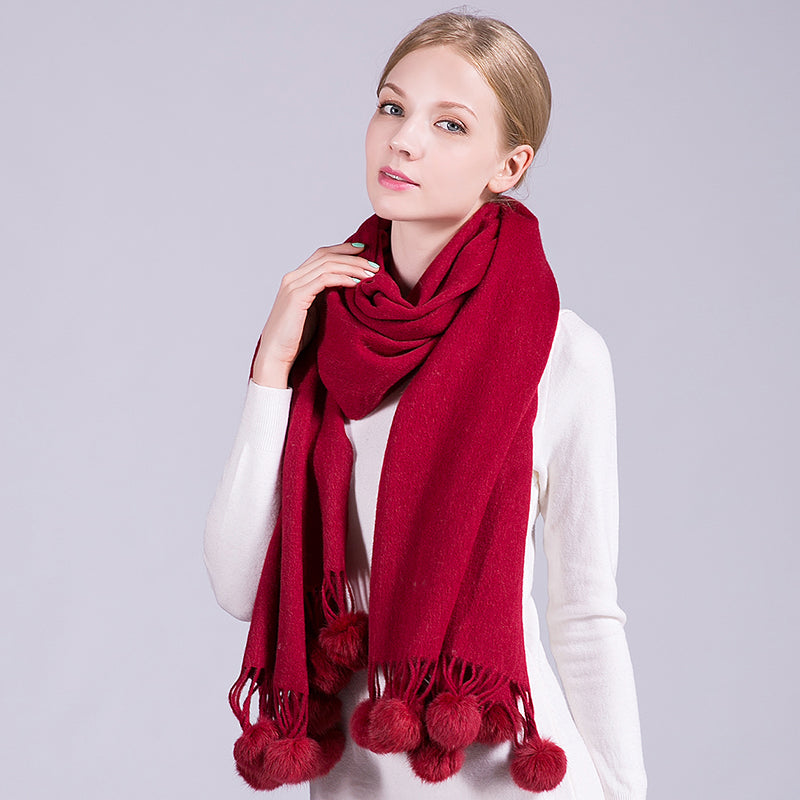 Full-length shot of scarf draped around neck