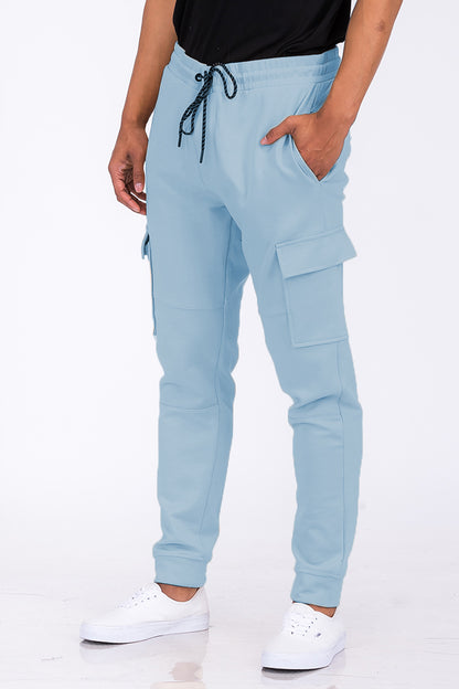 Elastic waistband joggers with drawstring tie