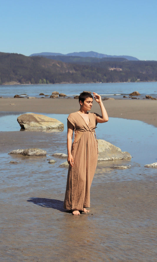 Lightweight breathable cotton summer dress close-up