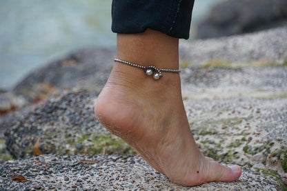 Festival-ready gypsy anklet with adjustable cotton cord

