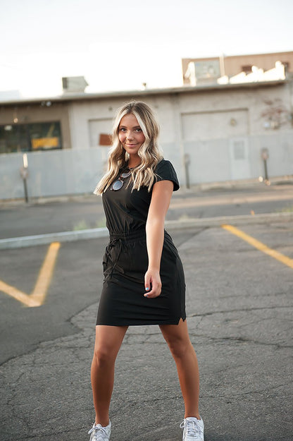 Casual black breathable dress perfect for daytime or date night