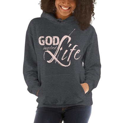 Women’s Hoodie – God Inspired Life Pullover Sweatshirt in Pink