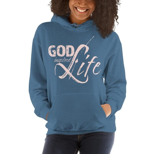 Women’s Hoodie – God Inspired Life Pullover Sweatshirt in Pink