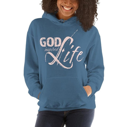 Women’s Hoodie – God Inspired Life Pullover Sweatshirt in Pink