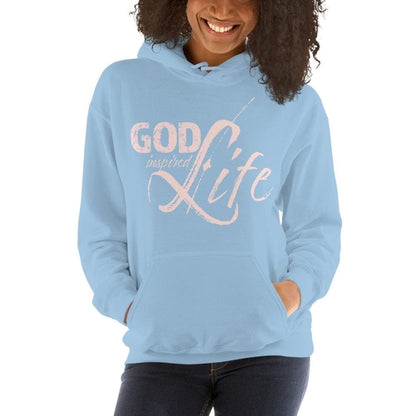 Women’s Hoodie – God Inspired Life Pullover Sweatshirt in Pink