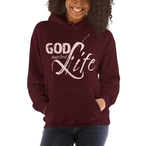Women’s Hoodie – God Inspired Life Pullover Sweatshirt in Pink